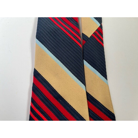 Vintage Sears Men's Store Arc de Triomphe Necktie Striped Blue/Tan/Red  54" x4" - Picture 5 of 5